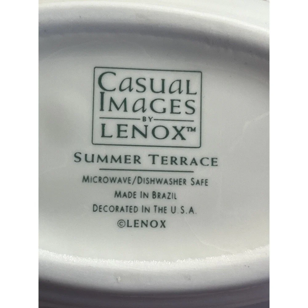 Lenox Summer Terrace Pattern Flowers Gravy Boat Made in Brazil